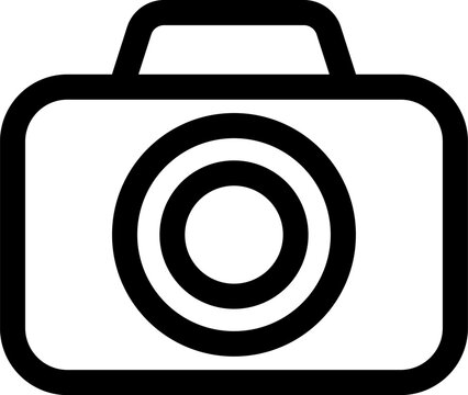 Linear icon of photo camera as a conceptual symbol for web design
