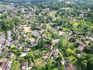 Fototapeta na wymiar Streets houses and roads Sarlat la Caneda Dordogne, France drone,aerial