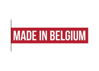 Made in Belgium red vector banner illustration isolated on white background