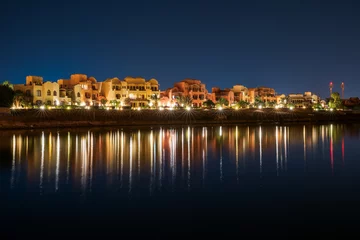 Abwaschbare Fototapete beautiful lagoons of el gouna at night © dennis_krumm_