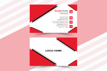 creative business card template. landscape orientation. Horizontal and vertical layout. Personal visiting card with company logo. Vector illustration.