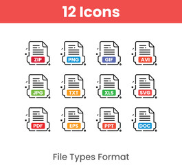 File Types Format Icon Set