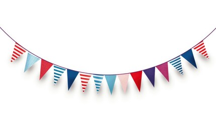 Obraz premium Festive colorful flag garlands illustration.
