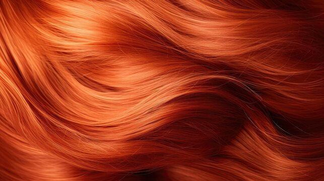 a close up of a red hair with long, wavy, wavy, red hair in the middle of the image and the top part of the hair in the middle of the frame.