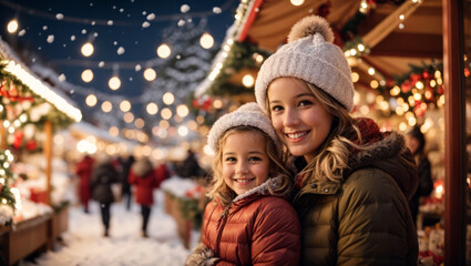 Besuch auf dem weihnachtsmarkt, generated image