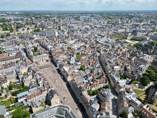 City centre Caen Normandy France drone,aerial