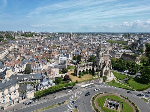 City centre Caen Normandy France drone,aerial