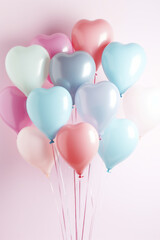 close up of heart sharp balloons flying in the air
