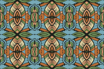 Obraz na płótnie Canvas American ethnic native pattern.Traditional Navajo,Aztec,Apache,Southwest and Mexican style fabric pattern.Abstract vector motifs pattern.Design for fabric,clothing,blanket,carpet,woven,wrap,decoration
