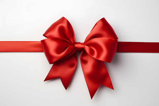 A lovely red bow on a white background