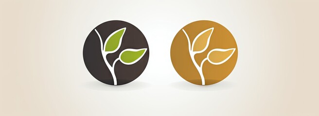 Fototapeta premium natural food logo icon isolated on grey background Generative AI