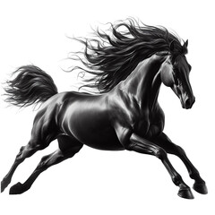 Obraz na płótnie Canvas black horse isolated on transparent background.