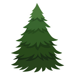 Christmas fir tree vector illustration element empty for decoration.  Sketch for greeting card festive poster or party invitations