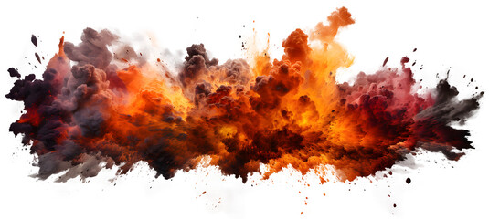 Explosions isolated on transparent background