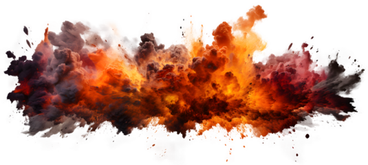 Explosions isolated on transparent background