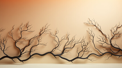 silhouette of tree on the wall, ai generated