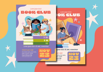 Colorful Book Club Flyer Layout