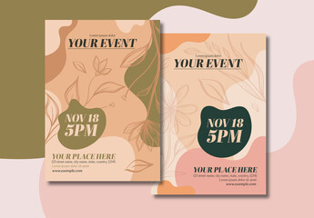 Hand Drawn Floral Flyer Layout
