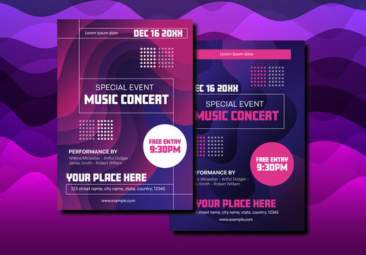Abstract Gradient Concert Flyer Layout
