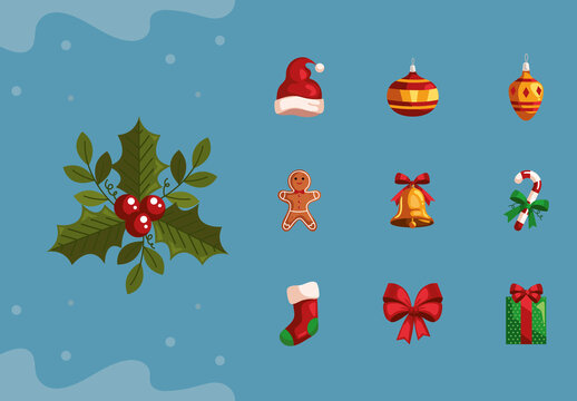 Detailed Christmas Icon Set