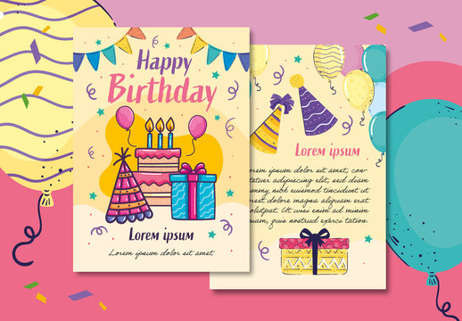 Colorful Happy Birthday Card Layout