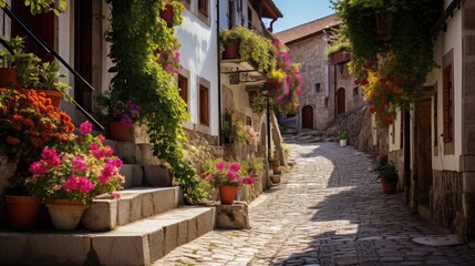 A narrow street in the old town