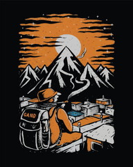 Hiking outdoor T-Shirt Design, Hiking tee