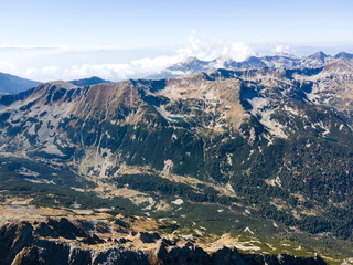 Aerial view Around Polezhan peak, Pirin Mountain, Bulgaria
