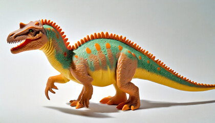 herrerasaurus plastic toy isolated on white background with natural shadow herrera s lizard dinosaur on white bg