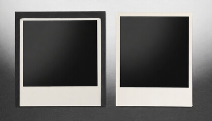 black polaroid border frame front and back