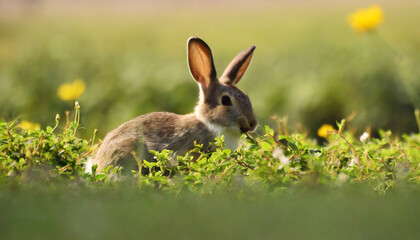 rabbit in the grass hd 8k wallpaper stock photographic image