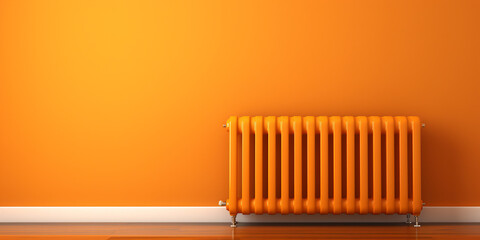 Modern radiator at home. Central heating system. ai generative. - obrazy, fototapety, plakaty
