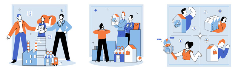 Business Association. Vector illustration. Diplomacy plays crucial role in negotiating and maintaining business partnerships Employment opportunities provide individuals with means to build