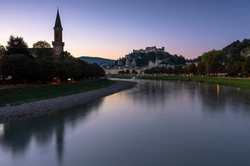 Blick auf Salzburg, Österreich am frühen Morgen