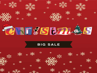 Obraz na płótnie Canvas Christmas big sale background illustration