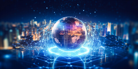 Metaverse digital world planet cyber Earth. Concept general virtual money, Abstract business crypto technology