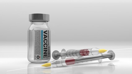 vaccine syringe virus bacteria photo-realistic 