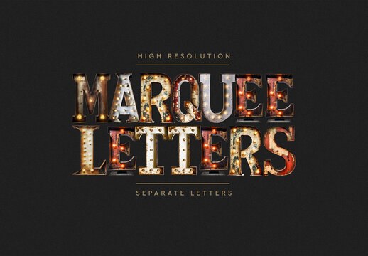 Marquee Letters Rustic Vintage Alphabet A-Z 
