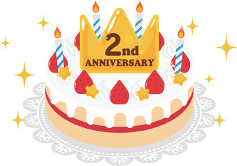 2周年記念のホールケーキ