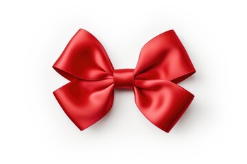 A red bow on a white background