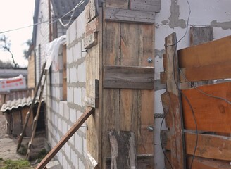 Formwork panel at a construction site