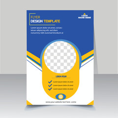 A4 flyer design template. Flyer Corporate Template Design, graphic elements, Template Design, abstract business flyer, layout.