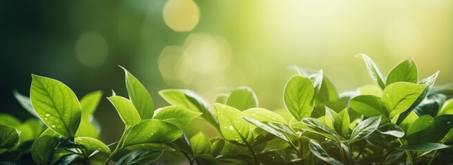 Lush Green Plants Basking in the Warmth of Sunlight