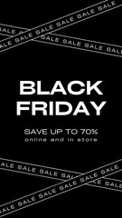 Black White Minimal Modern Black Friday Sale 