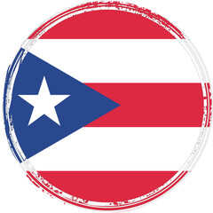 National flag of Puerto Rico in stamp style
