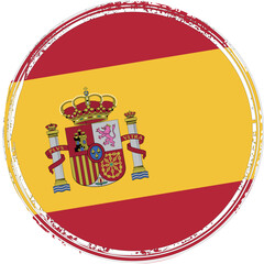 National flag of Spain in stamp style

