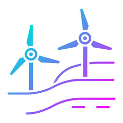 Windmill Landscape Icon