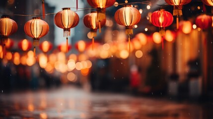 Chinese lanterns in the streets of the old city of China