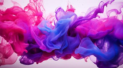  Abstract watercolor ornament of strong fluid wave with neon majestic, magenta splash, dynamic,...