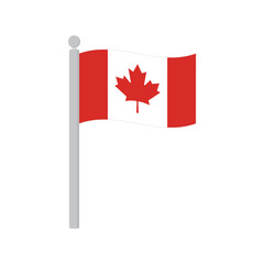 Fototapeta na wymiar Flag of Canada on flagpole isolated
